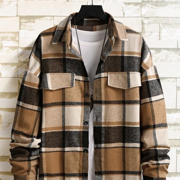. Other - Brown And White Mens Overcoat